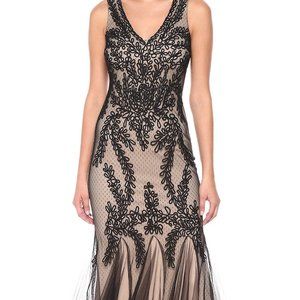 Betsy & Adam Soutache Mermaid Evening Dress